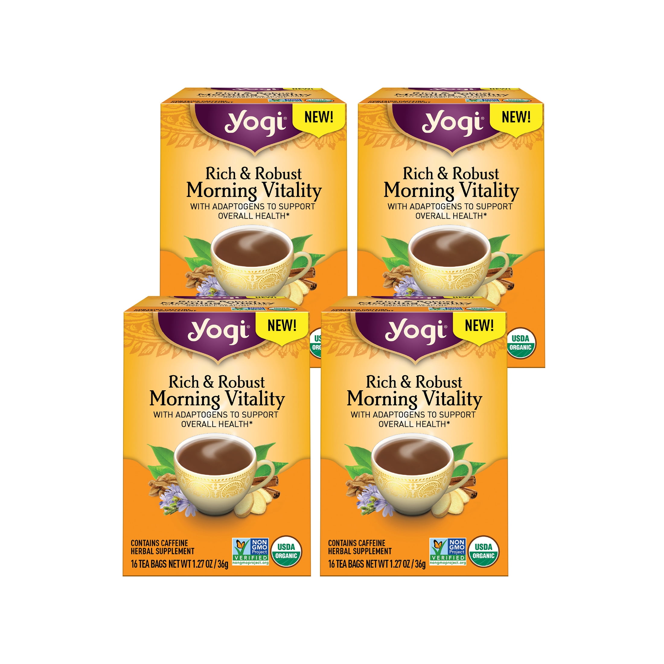 Yogi Tea Rich & Robust Morning Vitality, Puerh Tea, Wellness Tea Bags