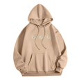 thumbnail image 2 of Vedolay Cute Tops for Women's 2023 Casual Sweatshirt Crewneck Long Sleeve Solid Color Shirts,Khaki XL, 2 of 3