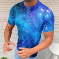 thumbnail image 4 of Penkiiy Galaxy Printed Shirt , Men's Cosmic Star Sky Print Funny Casual Fashion Short Sleeve Tops Blouse L Multicolor, 4 of 6