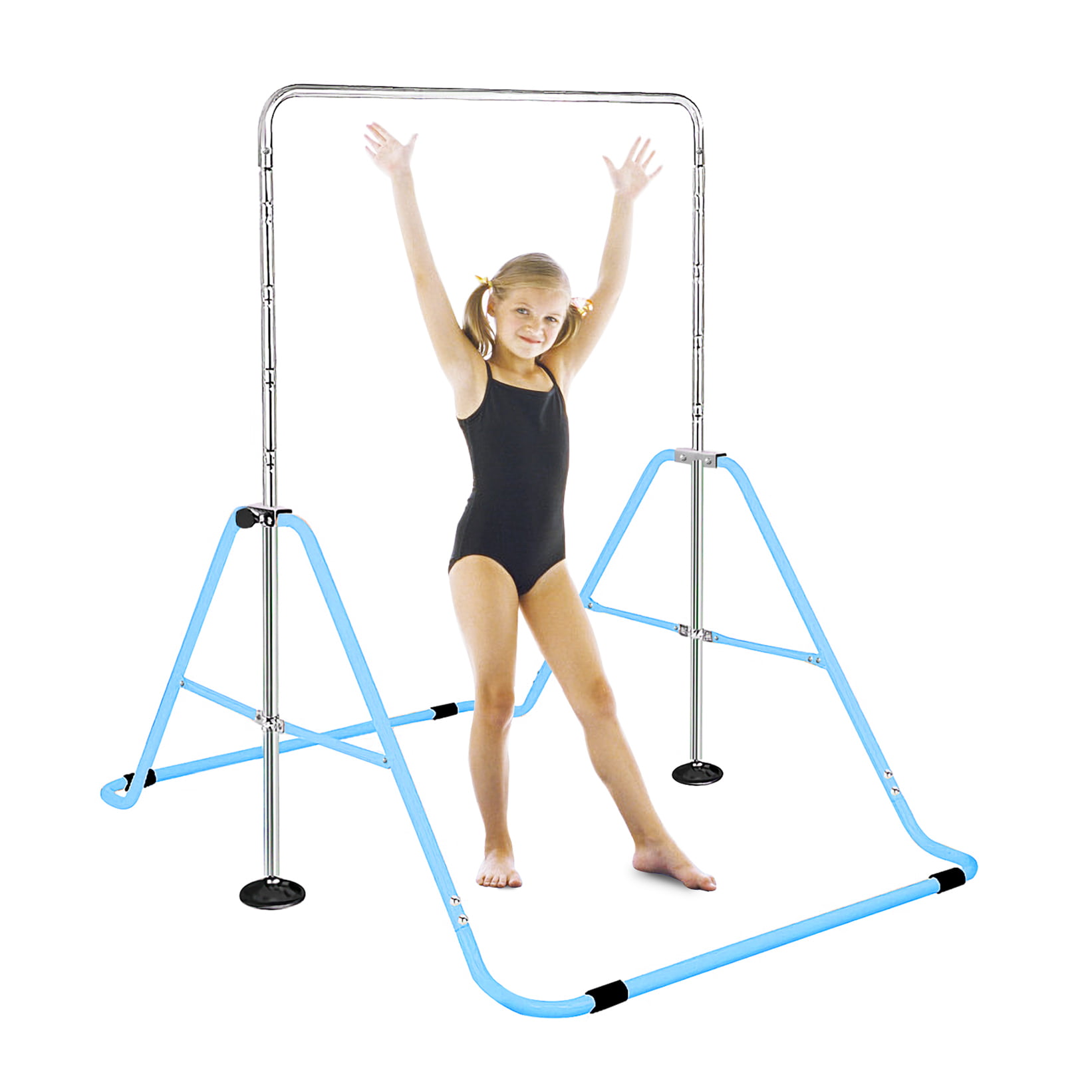 Adjustable Gymnastics Junior Training Horizontal Bar Blue Equipment Stable 