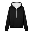 thumbnail image 5 of OOOUM Girls Half Zip Hoodie Raglan Sleeve Thumb Holes Kangaroo Pocket Solid Color Loose Fit Soft Warm Sweatshirt Top,8-9 years, 5 of 5