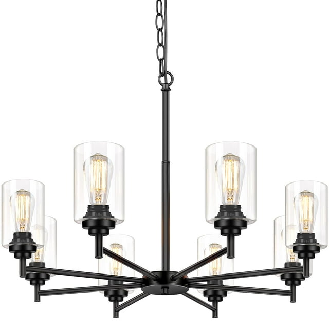 Candelabro Sucolite de 33.5 pulgadas con 8 luces, estilo moderno, estilo rústico, color negro
