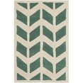 thumbnail image 4 of SAFAVIEH Chatham Easton Zigzag Stripes Wool Area Rug, Teal/Ivory, 8' x 10', 4 of 6