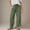 Army Green, variant on Wensltd Women Solid Color Baggy Wide Leg Pants Casual Elastic Waist Pocket Pants