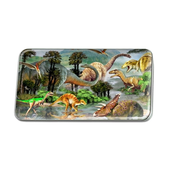 Dinosaur Jurassic Dinoscape Metal Rectangle Lapel Hat Pin Tie Tack Pinback