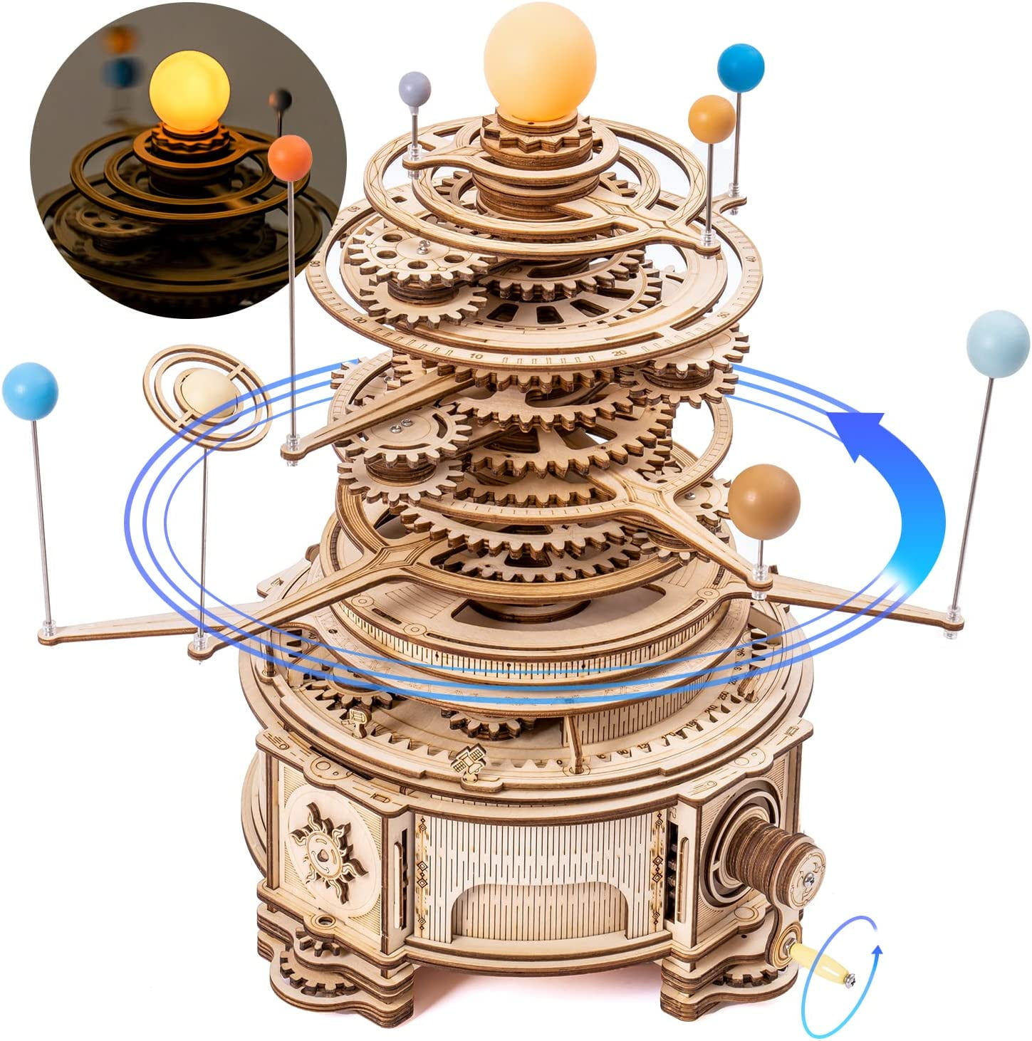ROKR 316 Pieces 3D Wooden Puzzle Orrery Solar System Model Kit Crafts