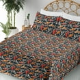 thumbnail image 3 of Ambesonne Koi Fish Fitted & Flat Sheet with Sham 3 Pcs Set, Japanese Carp Peaceful Art, Twin, Dark Petrol Blue and Orange, 3 of 5