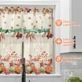 thumbnail image 5 of Fall Kitchen Curtains 3 Piece Set Pumpkin Maple Leaves Curtains Valance & Tiers for Kitchen Home Indoor Cafe 36 Inch Short Window Curtain Over Sink Window Farmhouse Thanksgiving Decor, 5 of 6