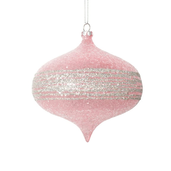 Vickerman 4" Light Pink Onion Ornament, 4 per bag.