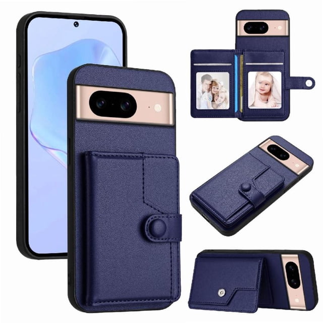 FOXDOCK Case for Google PIXEL 8A RFID-Blocking Card Holder - Stylish Button Closure Design