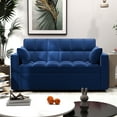 thumbnail image 2 of DEALTOPS Loveseat Convertible Pull Out Sleeper Sofa Bed, Blue, 2 of 7
