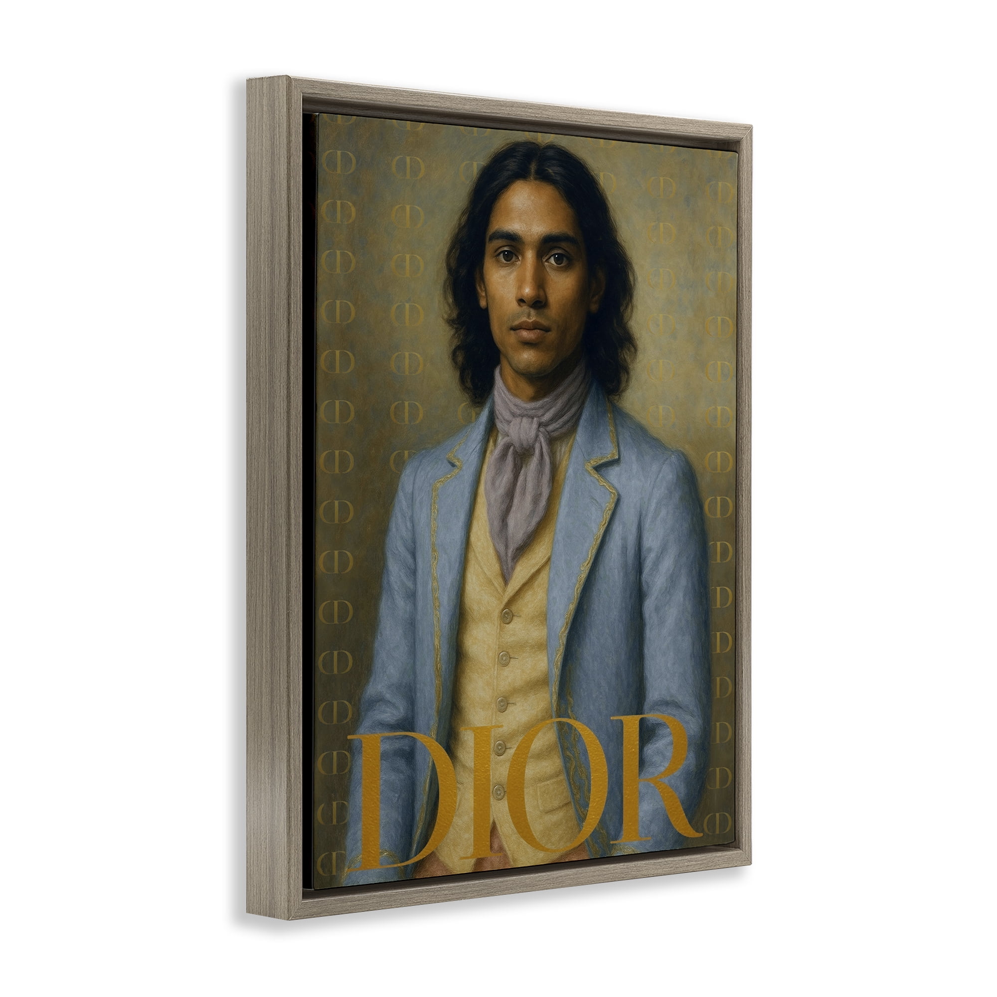 Stupell Industries Iconic Gentleman Fashion Brown Framed Floater Canvas Wall Art, design by Grotto Studios