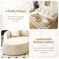 thumbnail image 6 of 138.6" U Shaped Modern Modular Sectional Curved Sofa with Ottoman, Minimalist Style Comfy Cloud Couch for Living Room Apartment, No Assembly Required Boneless Couches (Beige,Left Facing Chaise), 6 of 7