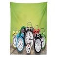 thumbnail image 3 of Ambesonne Nostalgic Tablecloth Rectangular Table Cover, Wooden Digital Clock, 60"x84", Lime Green, 3 of 4