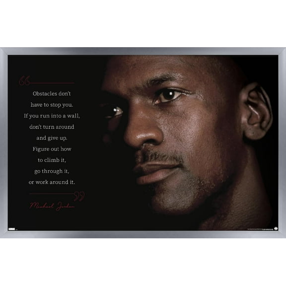 Michael Jordan - Obstacles Wall Poster, 22.375" x 34" Framed