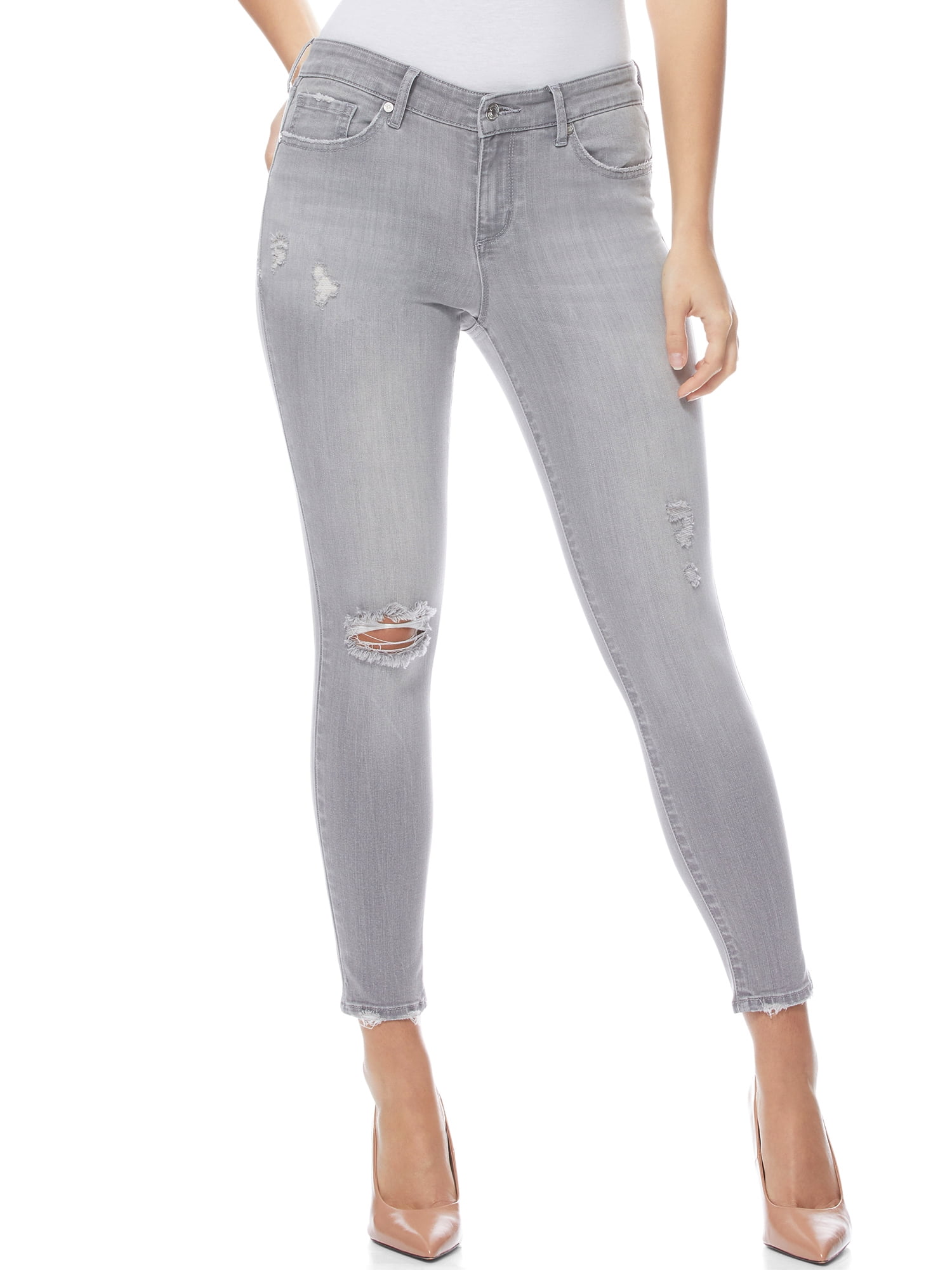 Sofia Vergara - Sofia Jeans by Sofia Vergara Sofia Skinny Mid Rise Destructed Stretch Ankle 