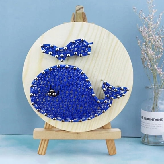 Wizardi String Art DIY Kit with Stand - Whale F07-M12-1-DHAA28277
