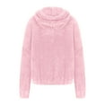 thumbnail image 5 of ZHOUCHANKIDS Kids Hooded Cardigan Fuzzy Jacket Winter Open Front Coat Outwear with Pockets Pink 11-12 Years, 5 of 6