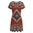 thumbnail image 4 of Southwestern Geometric Women's Dress Short Sleeve Summer Sundress Summer Women Clothes, 4 of 7
