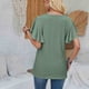 thumbnail image 5 of Fiudx Ofertas Del Día Camiseta Holgada Informal con Cuello En V y Manga de Retales de Color Sólido para Mujer, 5 of 5