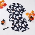 thumbnail image 4 of JAJAHO Halloween Girls Pajamas Button Front Top And Shorts Set Short Sleeve Kids 2 Piece Pj Set, Sizes 4-7T, 4 of 8
