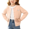 thumbnail image 2 of DJDLJWCJ Toddler Girls Cardigan Sweater Long Sleeve Knit School Uniform Sweater Loose Fit Button Down Cardigan Outerwear Pink Size 4T, 2 of 10