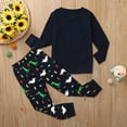 thumbnail image 3 of Pijamas Para Niños Pequeños Bebé Niños Manga Larga Dinosaurio Impreso Tops Pantalones Conjunto De Pijamas Negro Odeerbi LM103-3971, 3 of 9