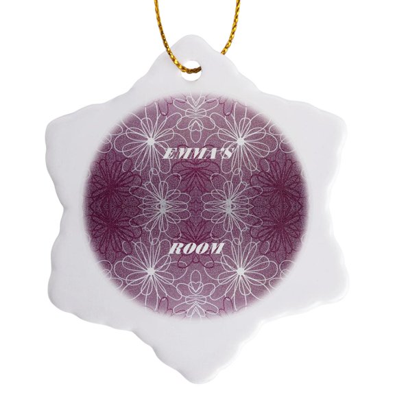 3drose, Name Emma, 3 inch Snowflake Porcelain Ornament