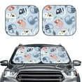 thumbnail image 2 of Disketp 2 Piece Cute Chameleons On Blue Background Pattern Windshield Sunshades,Folding Windshield Sun Shade For Car Suv Trucks Sedan,Blocks Uv Rays Sun Visor Protector-Medium, 2 of 7