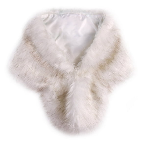 MesaSe Women Faux Fur Scarf Long Shawl Elegant Bridal Wedding Stole Wrap Shrug Scarf Tops