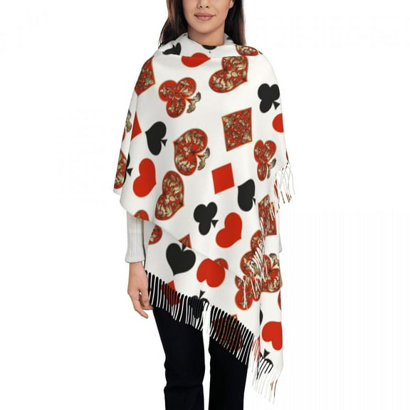 Poker Women's Tassel Shawl Scarf Fashion Scarf