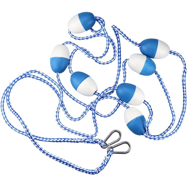 ZOUSSIQI 18ft Floating Pool Rope, Pool Divider Rope with 2 Pre-Assembled Stainless Hooks and 7 Floating Buoys, Swimming Pool Rope for Isolating Hazardous Areas or Dividing Swim Lanes CA919-44131
