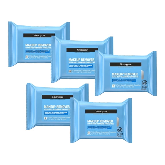 Neutrogena Makeup Remover Cleansing Towelettes, 25 Count Each, 5 pack