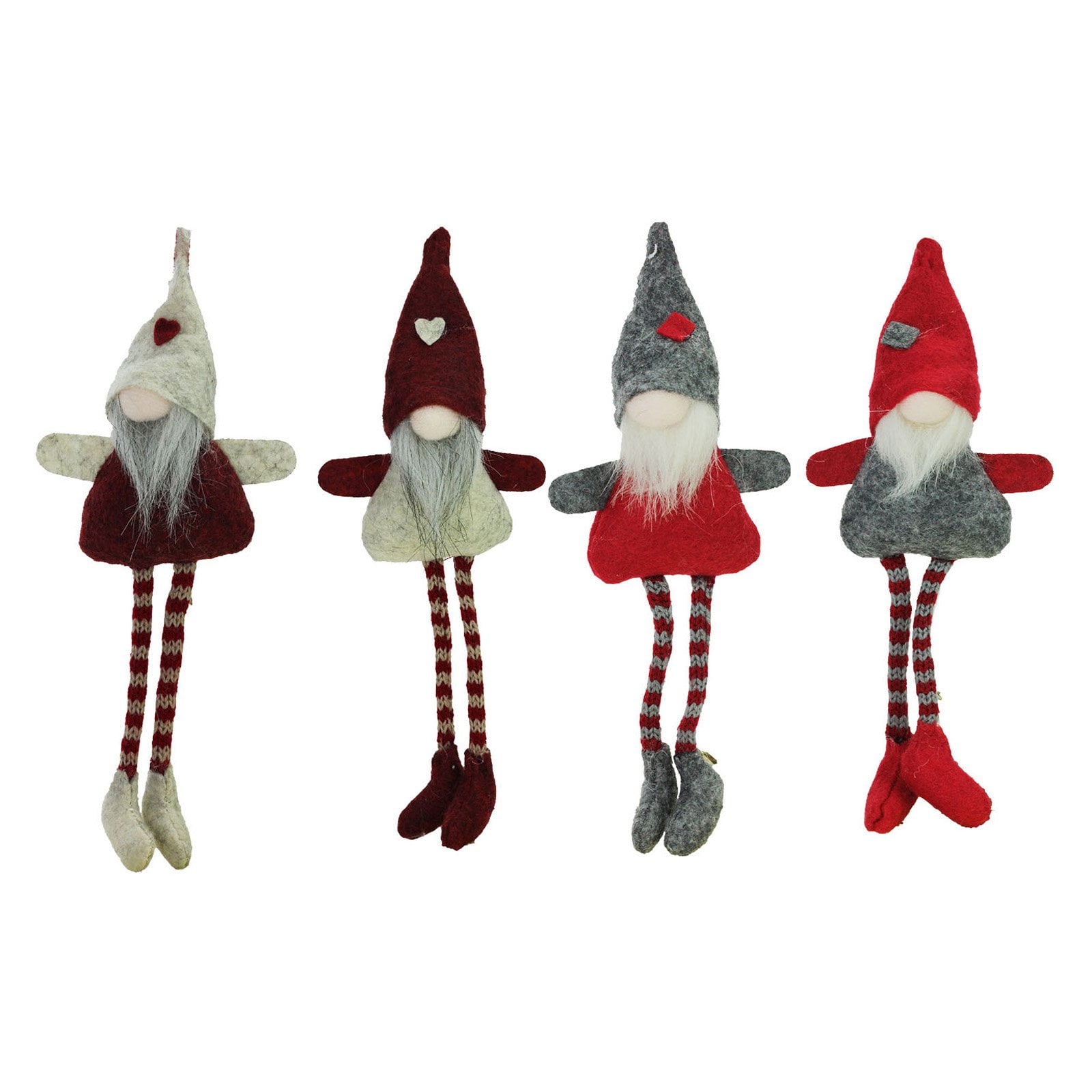 Northlight 8 in. 4 Piece Plush Gnome Christmas Ornament Set Walmart