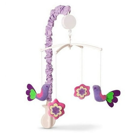Bacati - Botanical Purple Musical Baby Crib Mobile