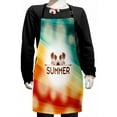thumbnail image 1 of Summer Kids Apron, Tropical Holiday Background with Palm Tree and Sun Exotic Vacation, Boys Girls Apron Bib with Adjustable Ties for Cooking Baking Painting, Orange Scarlet Teal, by Ambesonne, 1 of 2