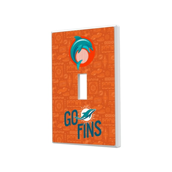 Miami Dolphins 2024 Illustrated Limited Edition Single Toggle Light Switch Plate
