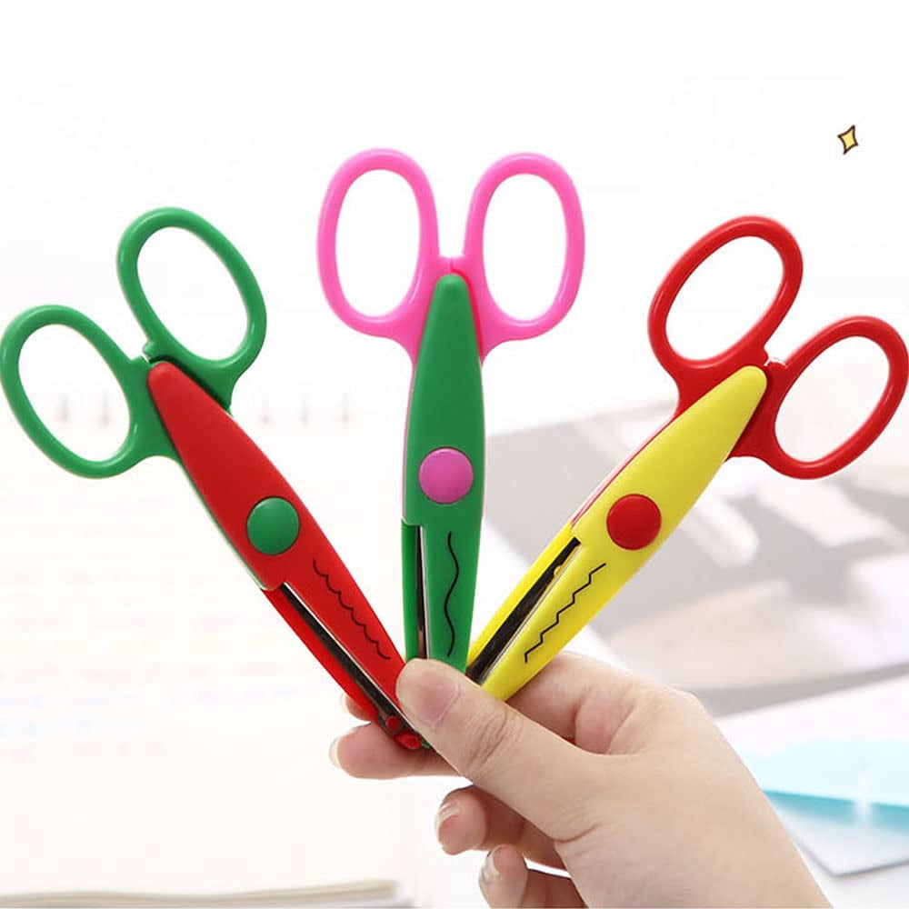 Scrapbook Paper Punch and Decorative Scissors, 6 Pcs Creative Scissors and 12 Pcs Craft Punch Wave Lace Edge Cutters Paper Hole Punchers for Crafts, DIY Photo, Set of 18 (18-Mixed)