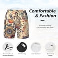 thumbnail image 3 of Yiaed Floral With Birds And Fantasy Flowers Print Mens Swim Trunks Bathing Suit Compression Liner Beach Swim Shorts Swimwear Quick Dry Zipper Pocket No-Chafing Board Short-Small, 3 of 6