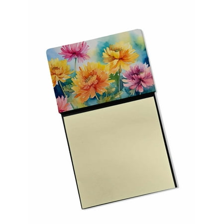 Chrysanthemums in Watercolor Sticky Note Holder 3.25 in x 5.25 in