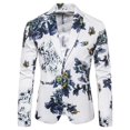thumbnail image 5 of Traje pequeño para hombre con solapa y estampado floral y tendencia de corte entallado de moda para caballero de otoño e invierno, 5 of 5