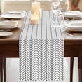 thumbnail image 3 of Table Runners 72 Inches Long Dress Scarves, White Geometric Farmhouse Kitchen Table Runner, Coffee Tablerunners, Modern Minimalism Black Striped Lines 18x72 Inch, 3 of 9