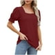 thumbnail image 4 of Fiudx Camisetas para Mujer Blusa de Manga Corta con Estampado de Moda para Mujer, Camiseta Divertida con Cuello Redondo, Camiseta Sin Mangas, 4 of 4