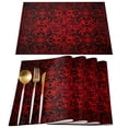 thumbnail image 3 of Baroque Flower Pattern Red Table Runner Kitchen r Tablecloth Placemat Hotel Home Wedding r Table Runners, 3 of 7