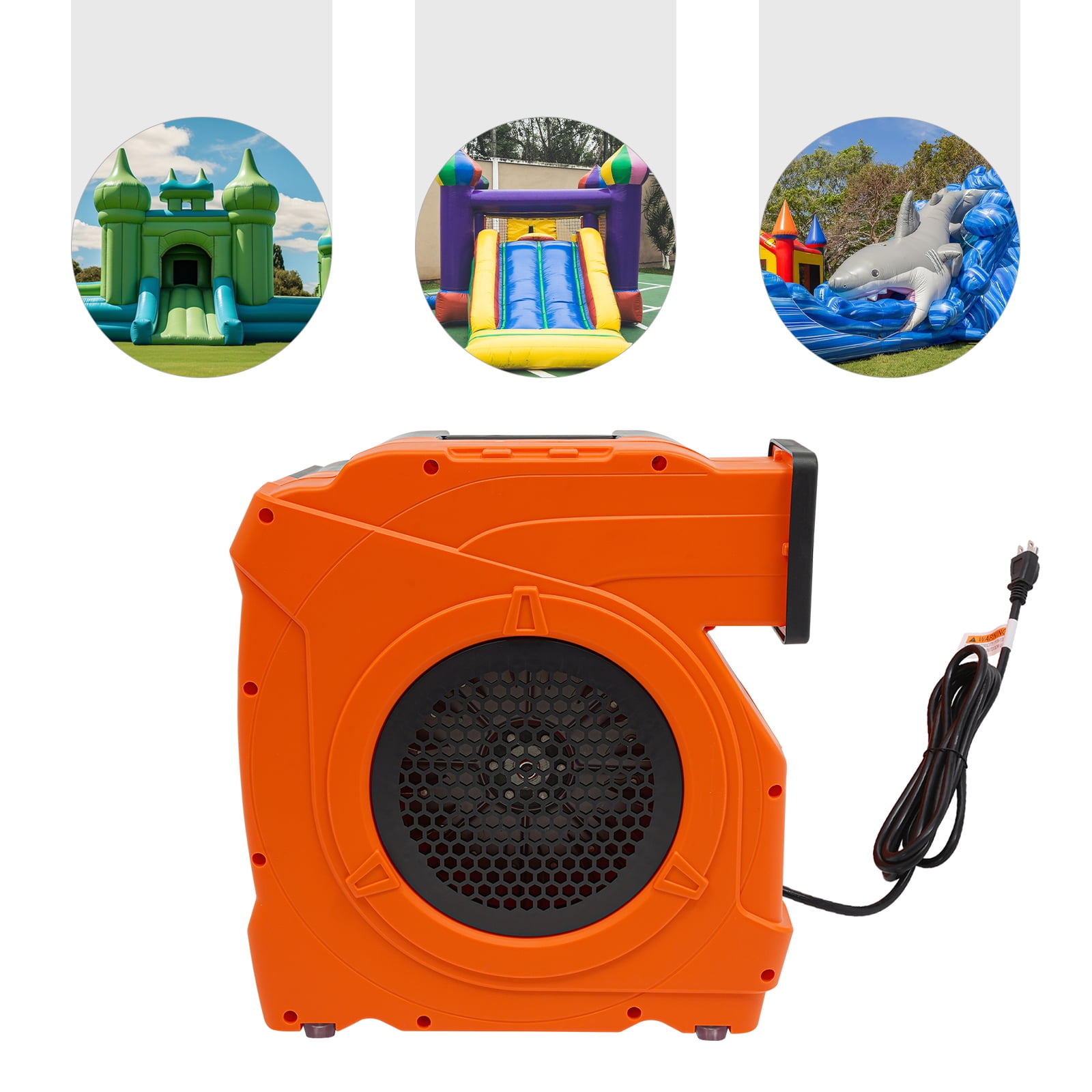 3HP Bounce House Blower, 2150W Portable Commercial Air Blower for Large Water Slides Inflatable Castle Jump Slides, Efficient Inflation Ready-to-Use, 3350Rpm