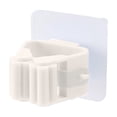 thumbnail image 2 of Soporte para trapeador de pared sin taladros | Fuerte colgador de escoba de fregona autoadhesivo para baño, cocina, organización de garaje | Plástico ABS de alta resistencia | Gancho integrado, 2 of 6