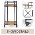 thumbnail image 3 of Bar Cart for Small Spaces, 2-Tier Rolling Bar Cart with Wheels, Perfect for Living Room or Kitchen, Rustic Antique Black Design, Ideal for Wine and Cocktail Serving, 3 of 4