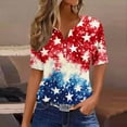 thumbnail image 2 of womens t shirts Women's Casual Independence Day Printed Short Sleeve V-Neck Top graphic tees for women, 2 of 5