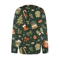 thumbnail image 6 of Christmas Cardigan Sweaters for Women Oversized Funny Xmas Tree Gift Print Casual Knit Cardigan Sweater Button Long Sleeve Open Front Cozy Fashion Fall Women's Sweaters Green M, 6 of 6