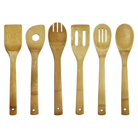 

ZOUYUE 6 PCS Bamboo Wooden Kitchen Non-Stick Utensils Set Cooking Tools Spatula Spoon Cookware